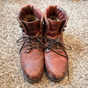 Rugged Men's Leather Boots in Rich Brown